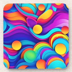 Levendige Abstracte golfkunst Bier Onderzetter