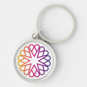 Levendige Abstracte Hart Constellatie Kaleidoscoop Sleutelhanger