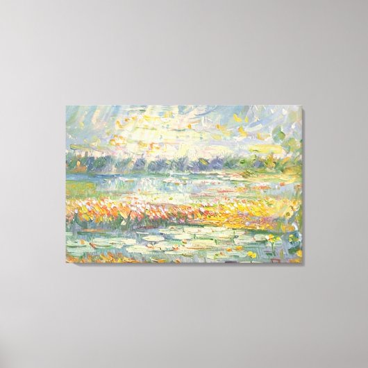 Levendige Abstracte impressionist van het kustland Canvas Afdruk (Voorkant)