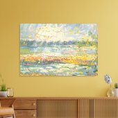 Levendige Abstracte impressionist van het kustland Canvas Afdruk (Insitu (Woonkamer))