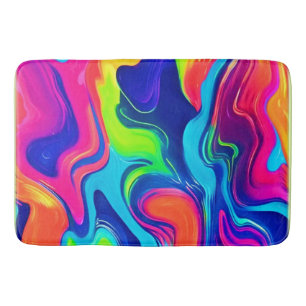 Levendige Abstracte kleurengolven Art Badmat