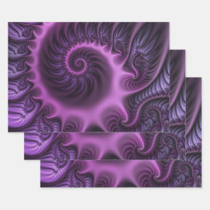 Levendige abstracte koele roze paarse fractale kun inpakpapier vel