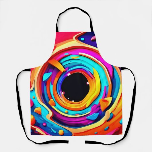 Levendige Abstracte Kosmische Vortex Kunst Schort (Voorkant)