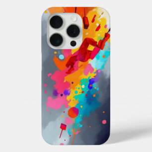 Levendige Abstracte kunst vet kleurrijk iPhone 15 Pro Case