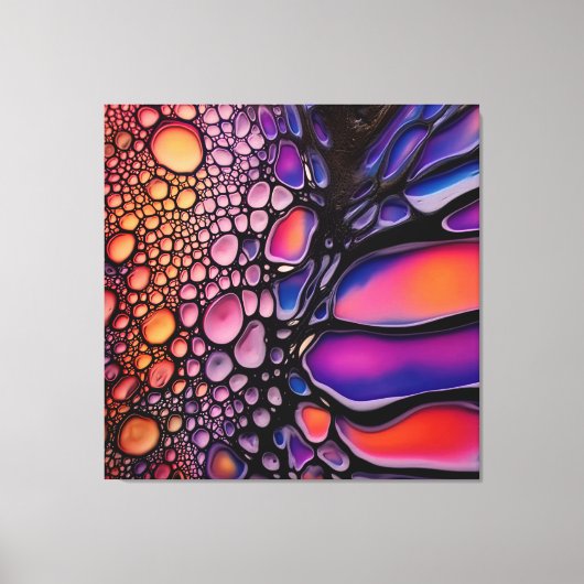 Levendige Abstracte Liquid Art Fusion Canvas Afdruk (Voorkant)
