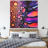 Levendige Abstracte Liquid Art Fusion Canvas Afdruk (Insitu (Slaapkamer))