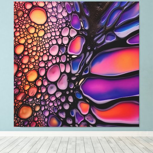 Levendige Abstracte Liquid Art Fusion Canvas Afdruk (Insitu (Houten vloer))