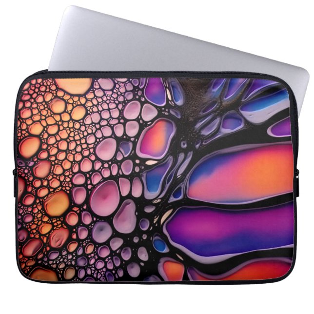 Levendige Abstracte Liquid Art Fusion Laptop Sleeve (Voorkant)