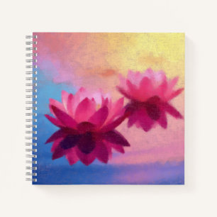 Levendige Abstracte Lotus Flower Art Notitieboek