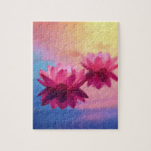 Levendige Abstracte lotusbloemen Legpuzzel