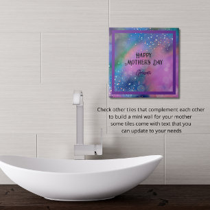 Levendige Abstracte Paarse Kleurrijke Keramische T Tegeltje