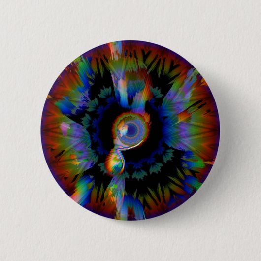 Levendige Abstracte Rainbow Eye Button (Voorkant)