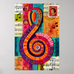 Levendige Abstracte Sleutel Poster