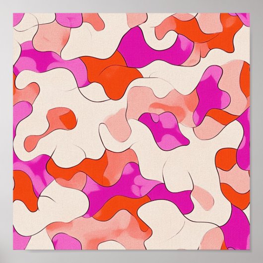 levendige Abstracte stroming Poster (Voorkant)