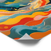 Levendige Abstracte Vette Zon - Stralende Horizons Poster (Hoek)