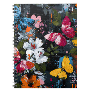 Levendige Abstracte Vlinder Vlucht (2) Notitieboek