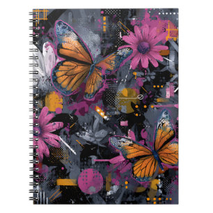 Levendige Abstracte Vlinder Vlucht (4) Notitieboek