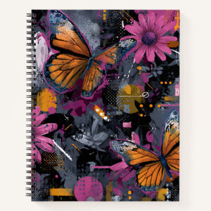Levendige Abstracte Vlinder Vlucht (4) Notitieboek