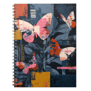 Levendige Abstracte Vlinder Vlucht (6) Notitieboek