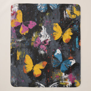 Levendige Abstracte Vlinder Vlucht (8) Sherpa Deken