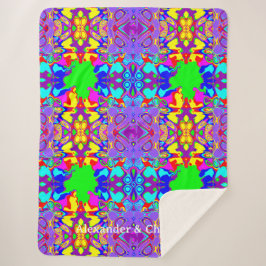 Levendige Abstracte Vloeibare Geometrische Kunst Sherpa Deken