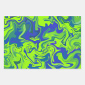 Levendige Abstracte wervelingen in groen en blauw Inpakpapier Vel (Voorkant)