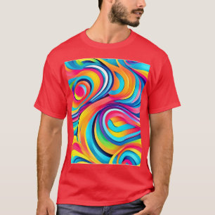 Levendige Abstracte wervelingen van kleur T-shirt