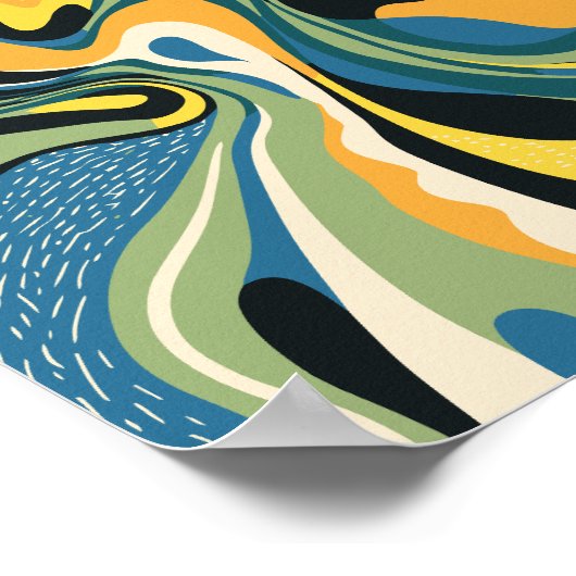 Levendige Abstracte wervelkunst Poster (Hoek)