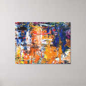 Levendige abstractie - Olieschilderchaos op het pa Canvas Afdruk (Voorkant)
