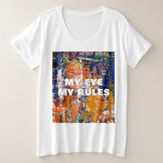 Levendige abstractie - Olieschilderchaos op het pa Grote Maat T-shirt
