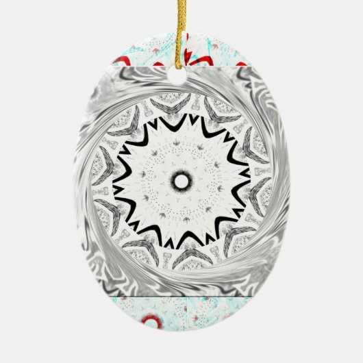 Levendige Afrikaanse cultuur: een roze en cyaan sa Keramisch Ornament (Voorkant)