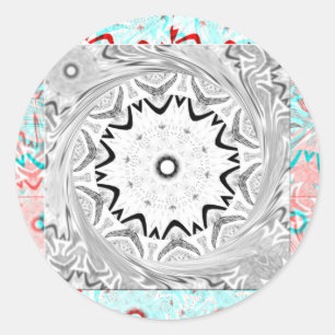 Levendige Afrikaanse cultuur: een roze en cyaan sa Ronde Sticker