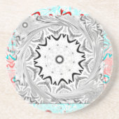 Levendige Afrikaanse cultuur: een roze en cyaan sa Zandsteen Onderzetter (Voorkant)