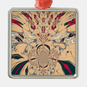 Levendige Afrikaanse Kaleidoscoop: Een Peachy Deli Metalen Ornament