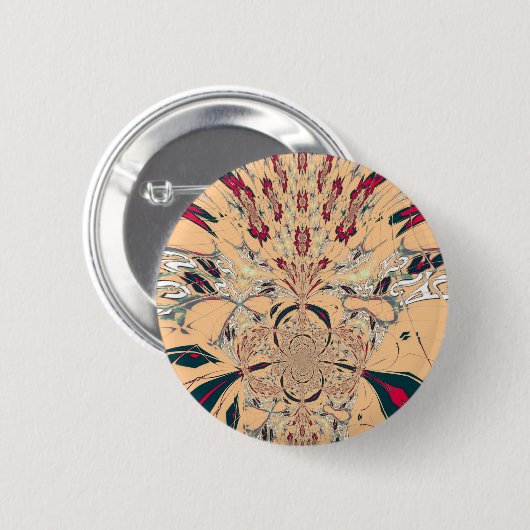 Levendige Afrikaanse Kaleidoscoop: Een Peachy Deli Ronde Button 5,7 Cm (Voorkant /achterkant)
