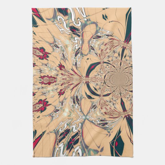 Levendige Afrikaanse Kaleidoscoop: Een Peachy Deli Theedoek (Verticaal)