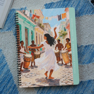 Levendige Afro-Caribische Dans Monogram Reis Notitieboek