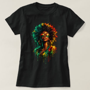 Levendige Afro Soul Paint Drip Straatkunst T-shirt