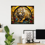 *~* Levendige AP68 5:4 TIGER Glas in lood Fantasy Poster (Thuiskantoor)