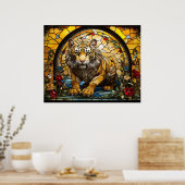 *~* Levendige AP68 5:4 TIGER Glas in lood Fantasy Poster (Keuken)