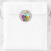 Levendige Apple Art Ronde Sticker (Tas)