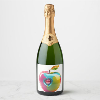 Levendige Apple Art Sparkling Wijnetiket