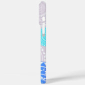 Levendige Aqua Blue Random Mandala op Roze Case-Mate iPhone Case (Achterkant / Links)