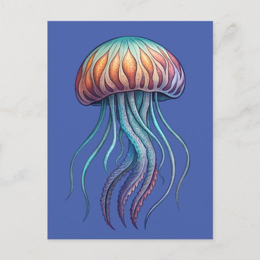 Levendige Aqua Zee Jelly Fish Briefkaart (Voorkant)