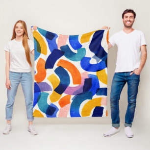Levendige Aquarel Abstracte Moderne Artistieke Fleece Deken