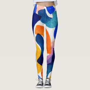 Levendige Aquarel Abstracte Moderne Artistieke Leggings