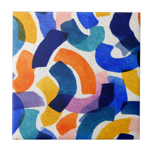 Levendige Aquarel Abstracte Moderne Artistieke Tegeltje