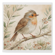 Levendige Aquarel Vogel Canvas Wand Kunst