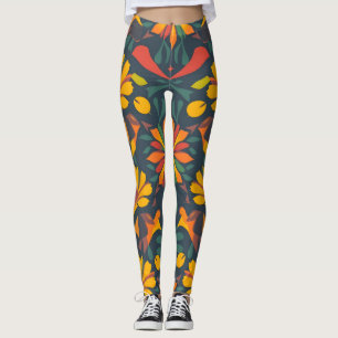 Levendige artistieke Leggings - Naadloze Home Deco