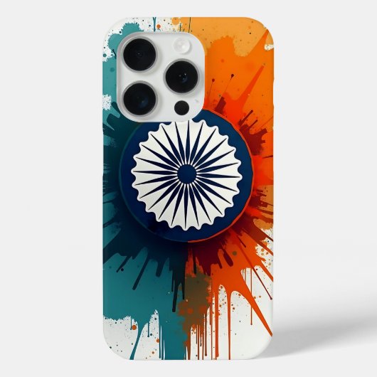 Levendige Ashoka Chakra iPhone Case - Abstracte pi (Achterkant)